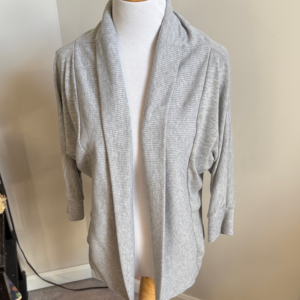 Ginger G Light Gray Open Front Cardigan